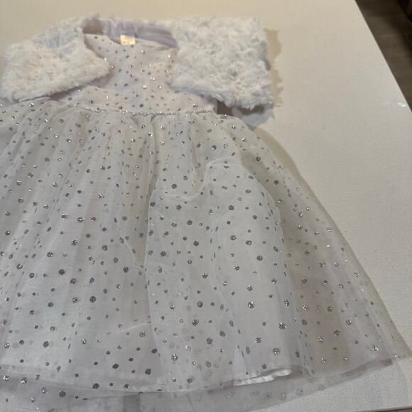 George Toddler Girl 2T White Cardigan and Formal Dress New W/o Tags - Picture 2 of 5